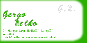gergo melko business card